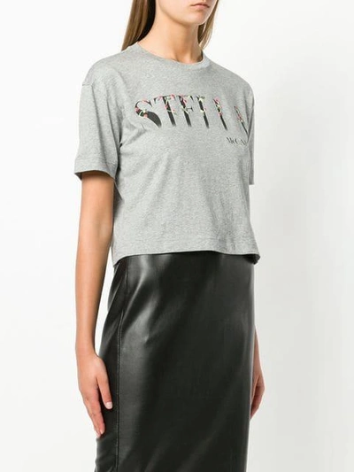 Stella Mccartney Logo Patch T-shirt In Grey