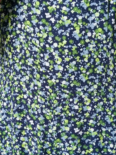 Shop Michael Michael Kors Micro Floral Jumpsuit In Blue
