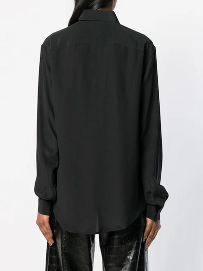 Shop Saint Laurent Ruffle Bib Shirt In Black