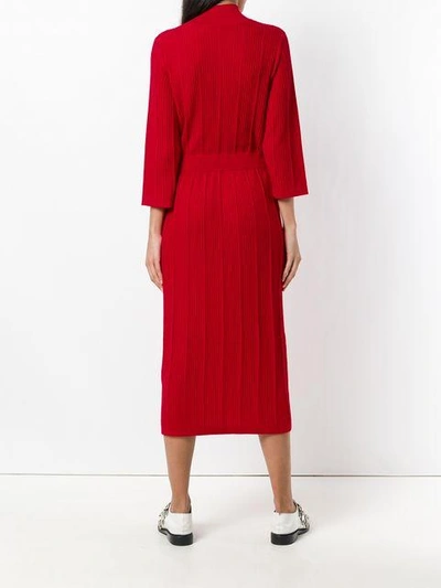 Shop Apc A.p.c. Vivianne Ribbed Midi Dress - Red