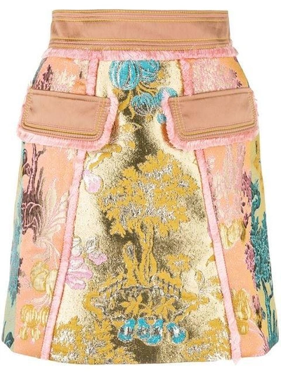 Shop Peter Pilotto Floral Jacquard Metallic Skirt