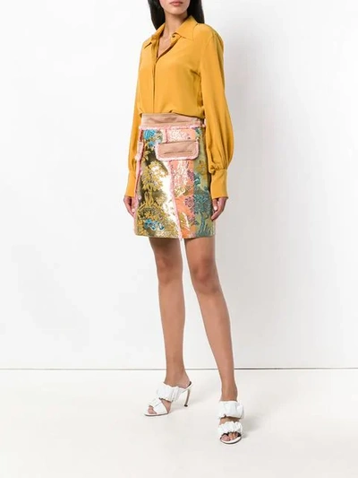 Shop Peter Pilotto Floral Jacquard Metallic Skirt