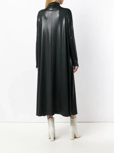 Shop Mm6 Maison Margiela Oversized Shiny Dress In Black