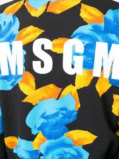 Shop Msgm Cropped Jersey Sweater In Black