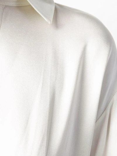 Shop David Koma Crossed Shirt Bodysuit - White