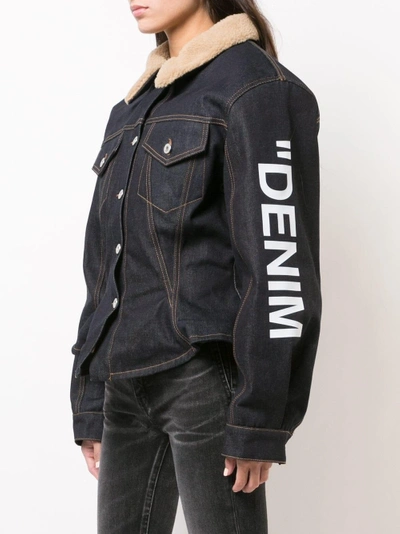 Shop Off-white Denim Puffer Jacket