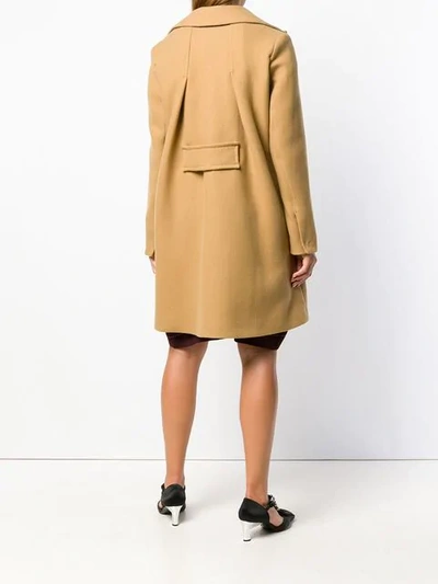 Shop Carven Double Breasted Coat In Neutrals