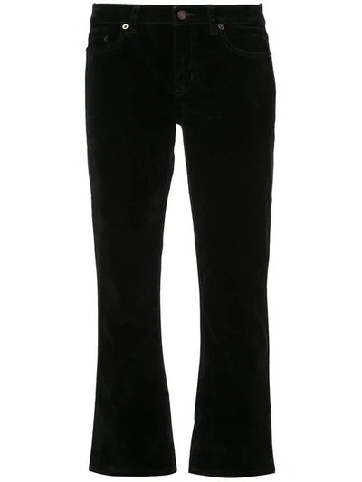 Shop Saint Laurent Cropped Slim-fit Jeans In Black