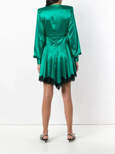 Shop Alessandra Rich Front Tie Dress - Green