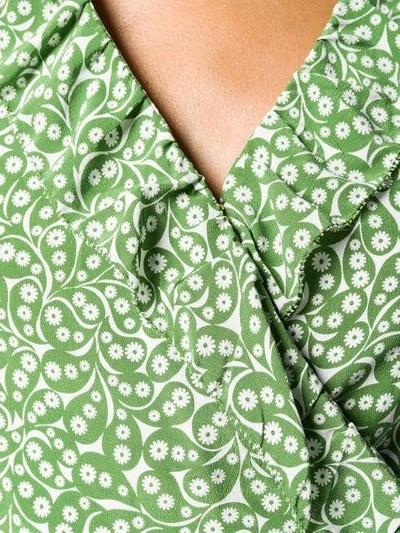 Shop Michael Michael Kors Micro Floral Sleeved Dress - Green