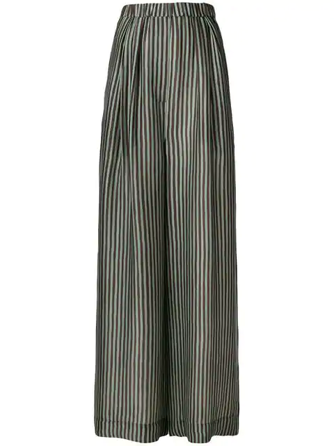 green striped palazzo pants