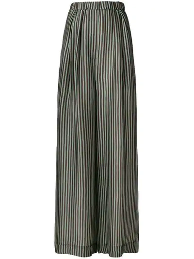 Shop Christian Wijnants Striped Palazzo Pants - Green