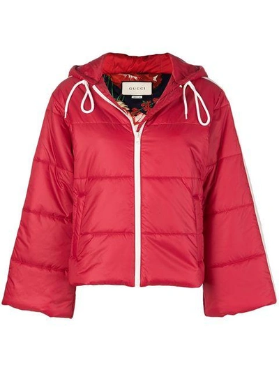 Shop Gucci Short Padded Jacket - Red