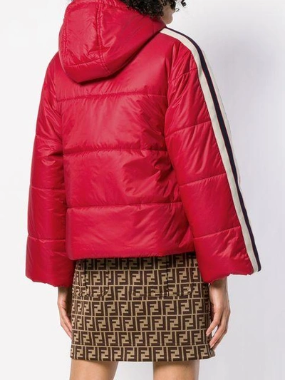 Shop Gucci Short Padded Jacket - Red