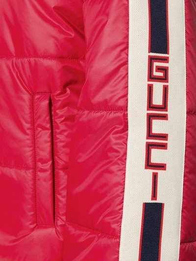 Shop Gucci Short Padded Jacket - Red