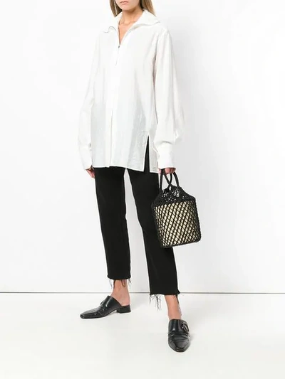 Shop Lemaire High Collar Shirt - White