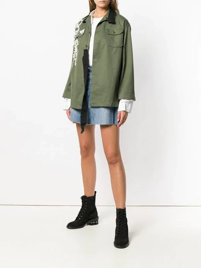 Shop Night Market Embellished Shirt Jacket - Green