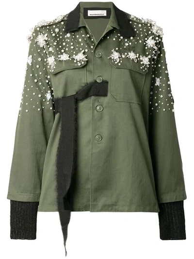 Shop Night Market Embellished Military Shirt Jacket - Green