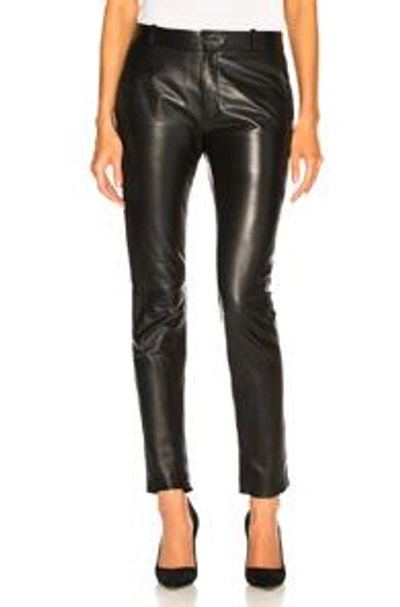Shop Nili Lotan Leather East Hampton Pant In Black