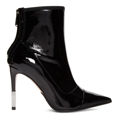 Shop Balmain Black Patent Blair Boots In Noir 176