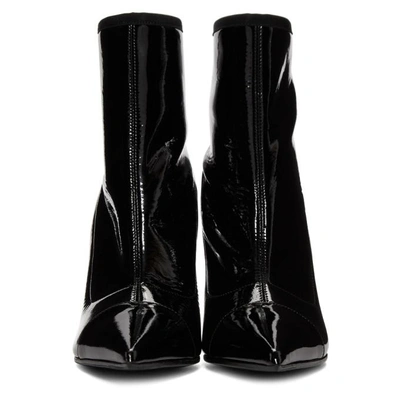 Shop Balmain Black Patent Blair Boots In Noir 176