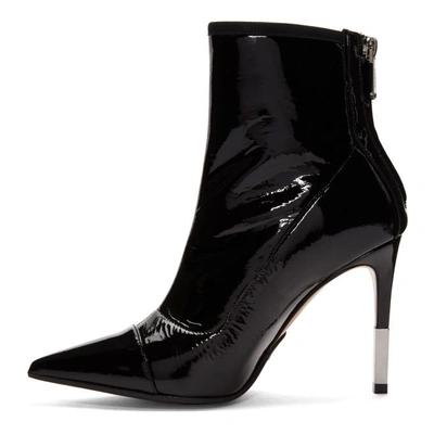 Shop Balmain Black Patent Blair Boots In Noir 176