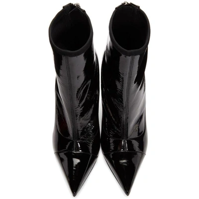 Shop Balmain Black Patent Blair Boots In Noir 176