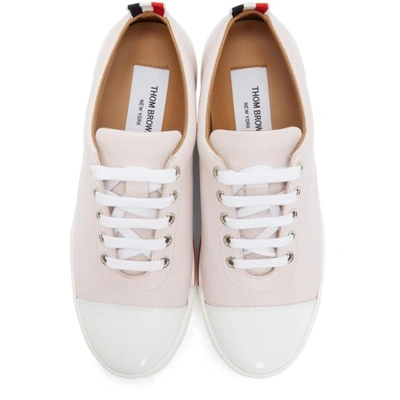 Shop Thom Browne Pink Toe Cap Trainer Sneakers In 680 Lt Pink