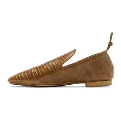 Shop Lemaire Tan Soft Loafers In 461 Hazel