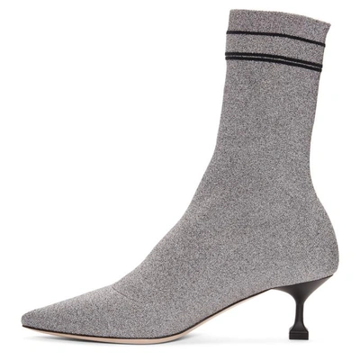 Shop Miu Miu Silver Lurex Sock Boots In F0ekq Lurex