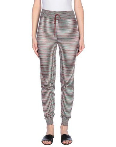 Shop M Missoni Casual Pants In Light Green