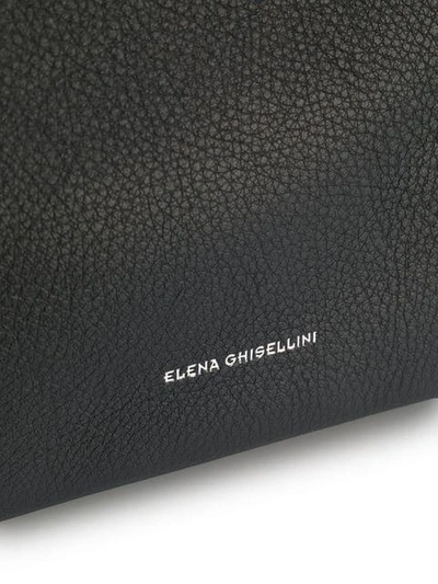 Shop Elena Ghisellini Fold Over Top Tote In Black