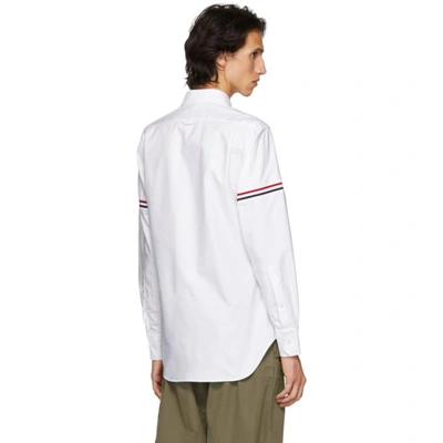 Shop Thom Browne White Elastic Stripe Seamed Classic Point Collar Shirt