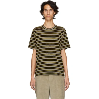 Shop Marni Yellow & Grey Striped T-shirt In Stn38 Ylw/g