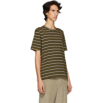 Shop Marni Yellow & Grey Striped T-shirt In Stn38 Ylw/g