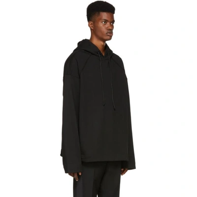 Shop Juunj Juun.j Black Embroidered Lapped Hoodie In 5 Black