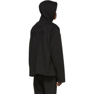 Shop Juunj Juun.j Black Embroidered Lapped Hoodie In 5 Black