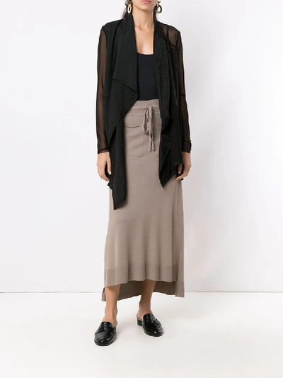 Shop Mara Mac Long Knitted Skirt In Neutrals