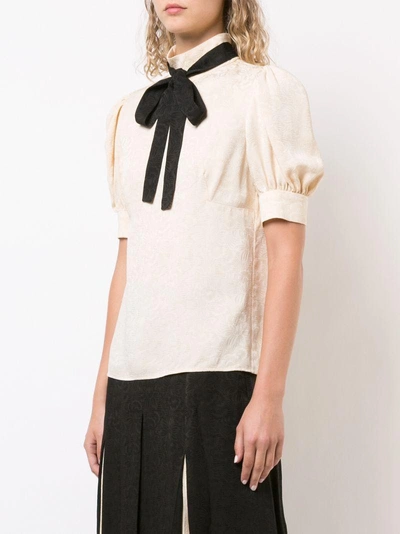 Shop Jill Stuart Bow Tie Blouse - Neutrals