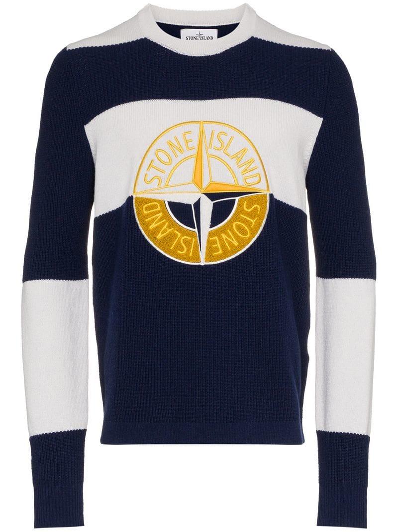 stone island big logo jumper