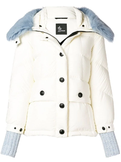 Shop Moncler Grenoble Hooded Down Jacket - White
