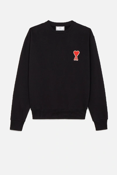 Shop Ami Alexandre Mattiussi Sweatshirt With Ami De Coeur Patch In Black