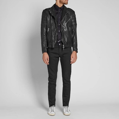 Shop Neil Barrett Skinny Fit Biker Jacket In Black