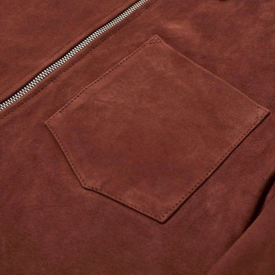 Shop Our Legacy Suede Zip Shirt In Brown