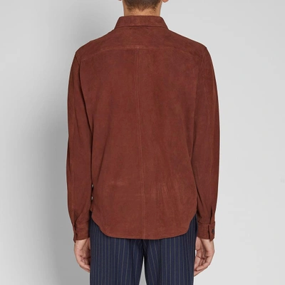 Shop Our Legacy Suede Zip Shirt In Brown