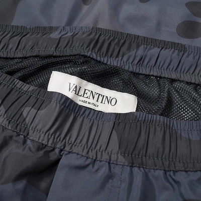 Shop Valentino Camo Swim Short In Black