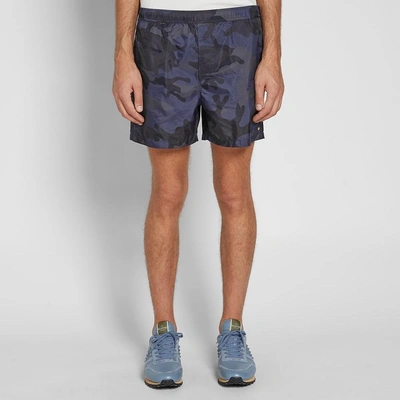 Shop Valentino Camo Swim Short In Black