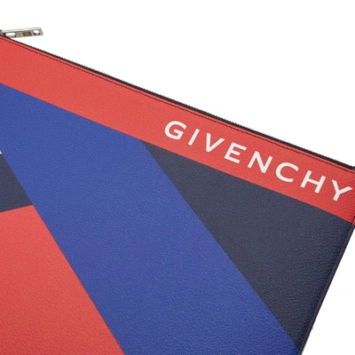 Shop Givenchy Geometric Logo Pouch In Blue