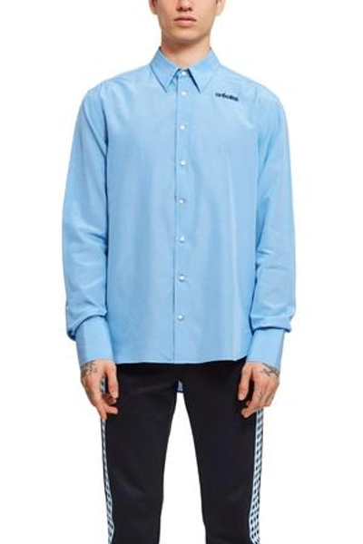 Shop Wales Bonner Opening Ceremony Creolite Text Classic Shirt In Fa06-sky Blue