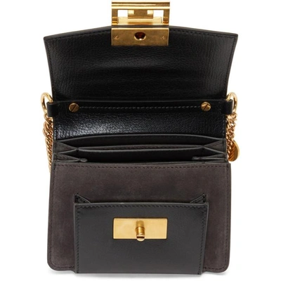 Shop Givenchy Black Mini Gv3 Shoulder Bag In 002 Grey